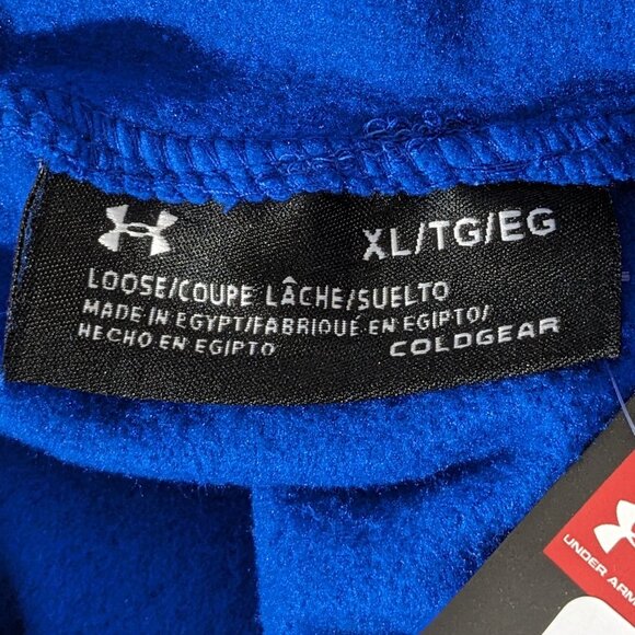 'Under Armour' Men's Rival Fleece Big Logo Hoodie - Versa Blue  Size  XL NWT - Picture 7 of 9